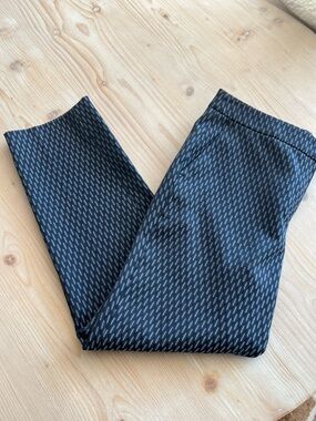 Theory Treeca Navy Pattern Cropped Pant-4